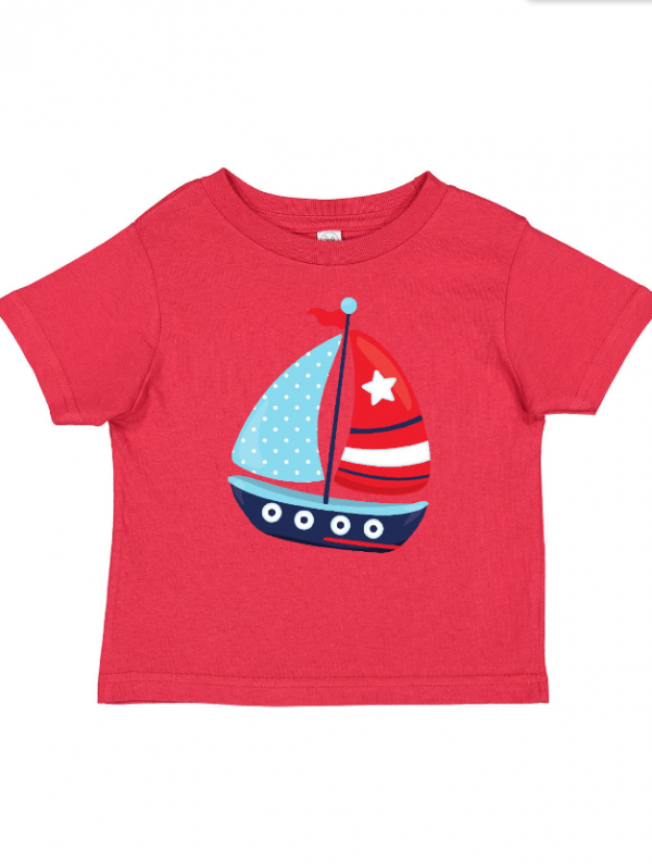 Kaos dengan gambar kapal layar